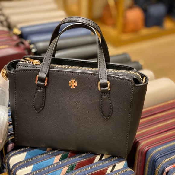 Tory Burch Handbags - TB Emerson Mini Top Zip Satchel Black